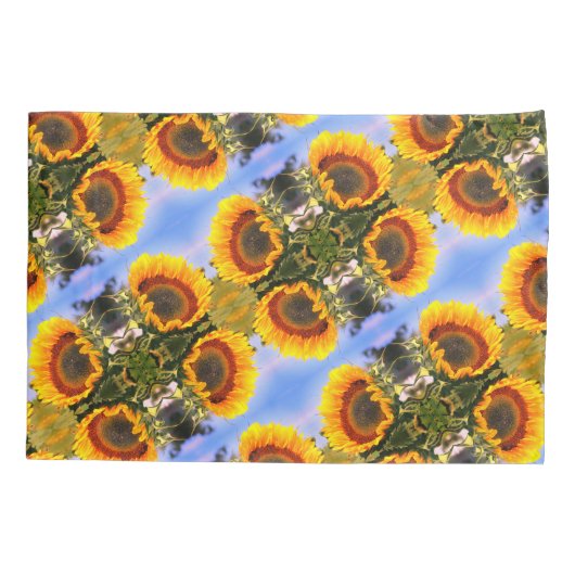 Housse D'oreillers Sunflower In Sunshine Motif d'art Abstrait (Dos)