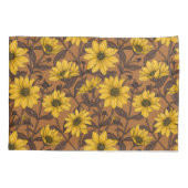 Housse D'oreillers Sunroot, tournesol sauvage en jaune et marron (Dos-gauche)