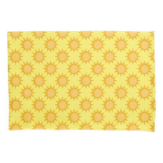 Housse D'oreillers Sunshine Sun Pattern Design On Yellow  (devant)