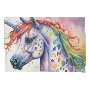 Housse D'oreillers Superbe aquarelle colorée Appaloosa Unicorn