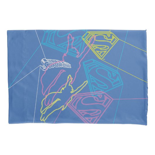 Housse D'oreillers Supergirl et logo en couleurs (devant)