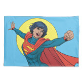 Housse D'oreillers Supergirl volant en costume bleu (Dos)