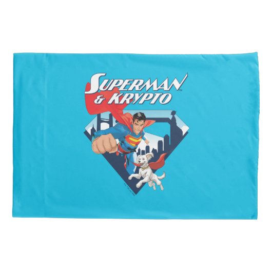 Housse D'oreillers Superman & Krypto Soar (Dos)