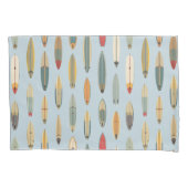 Housse D'oreillers Surf Life - Retro Coastal Blue Surfboard Print (devant)