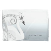 Housse D'oreillers Swan Princess Silver & White Elegant Conte Fée (devant)