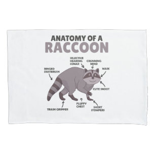 Housse D'oreillers Sweet Raccoon Explication Anatomie D'Un Raccoon