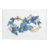 Housse D'oreillers Symbol Infinity of Blue Morpho Butterflies (Dos)