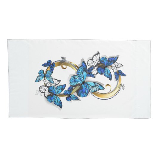 Housse D'oreillers Symbol Infinity of Blue Morpho Butterflies (Dos-Droit)