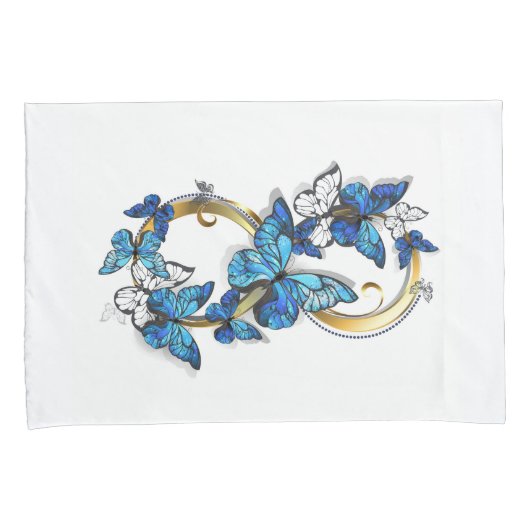 Housse D'oreillers Symbol Infinity of Blue Morpho Butterflies (devant-Droit)