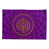 Housse D'oreillers Symbole de Choku Rei d'or sur le lotus (Dos)