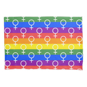 Housse D'oreillers Symbole féminin Motif arc-en-ciel