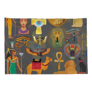 Housse D'oreillers SYMBOLE HIÉROglyphique égyptien Motif pharaon