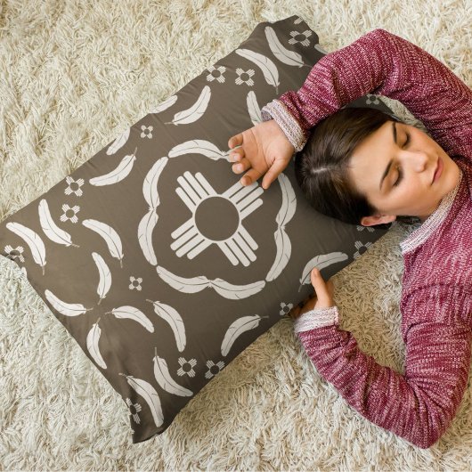 Housse D'oreillers Symbole Zia et conception de la plume Sud-Ouest