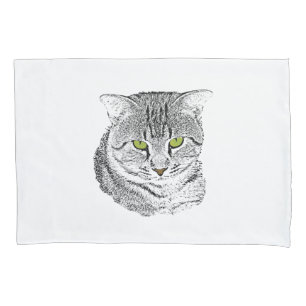 Housse D'oreillers Tabby Cat Sketch Pilote