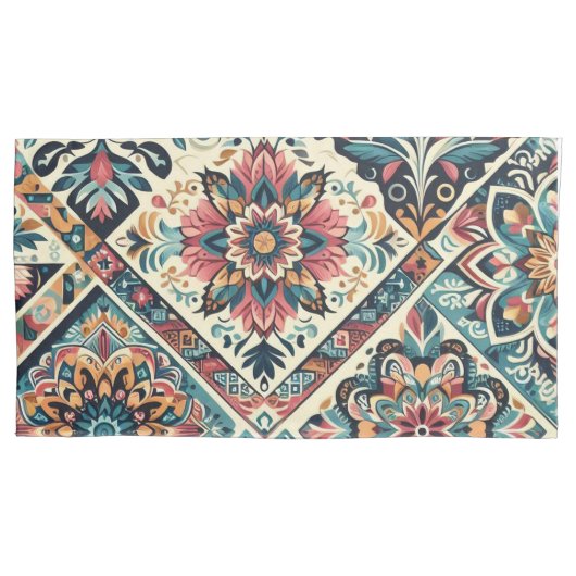 Housse D'oreillers Taille du roi motif BOHO (devant)