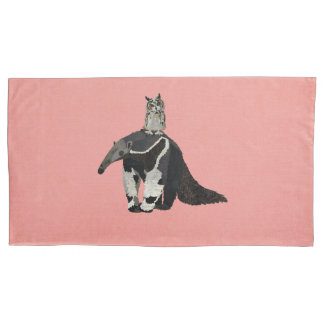 HOUSSE D'OREILLERS TAMANDUA & HIBOU