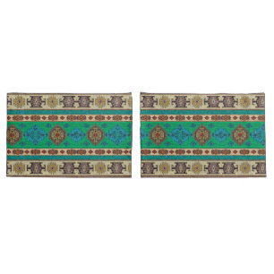 Housse D'oreillers Tapis kilim turc vert antique