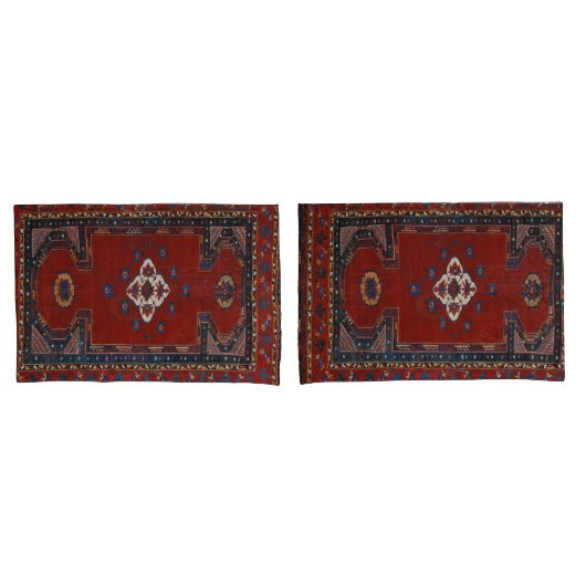Housse D'oreillers Tapis turc oriental antique (devant-Set)