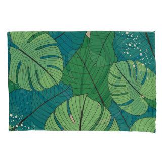Housse D'oreillers Tapisserie de feuilles tropicales : verdure Vintag