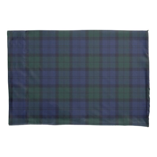 Housse D'oreillers Tartan bleu et vert de plaid (devant)