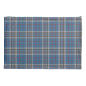 Housse D'oreillers Tartan Clan Thompson Plaid Blue Grey Check (Dos-gauche)