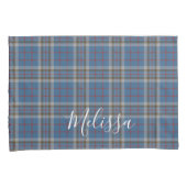 Housse D'oreillers Tartan Clan Thompson Plaid Blue Grey Check (devant-Droit)