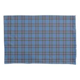 Housse D'oreillers Tartan écossais bleu et Brown de clan d'Elliot