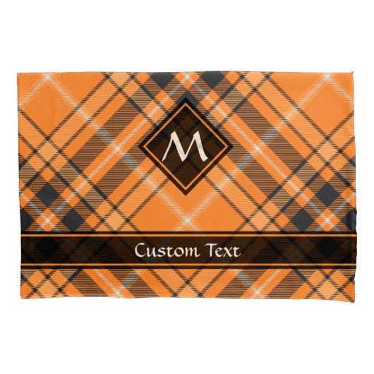 Housse D'oreillers Tartan orange d'Halloween (devant)