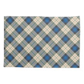 Housse D'oreillers Tartan plaids motif - beige bleu traditionnel (Dos)