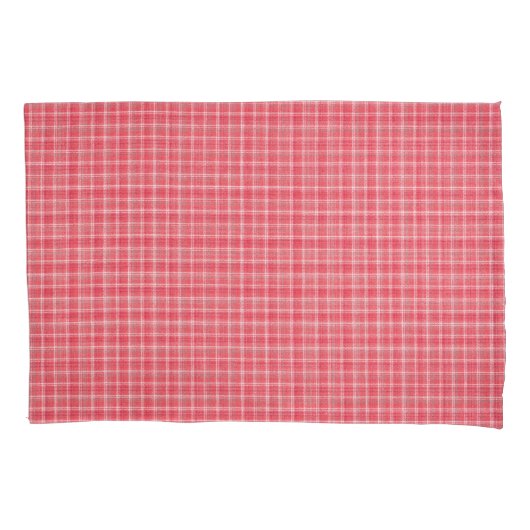 Housse D'oreillers Tartan rouge rétro plaid : motif sans soudure. (devant)