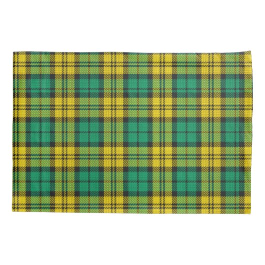 Housse D'oreillers Tartan vert Jaune Plaid Design Motif (Dos)