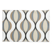 Housse D'oreillers Taupe Beige Tan Gris Blanc Noir Vagues d'oignon (Dos-gauche)