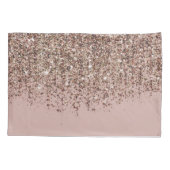 Housse D'oreillers Taupe Blush Rose Rose Or Parties scintillant en br (Dos)