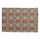 Housse D'oreillers Taupe Brown Turquoise bleu vert Motif d'art tribal (Dos-gauche)