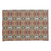 Housse D'oreillers Taupe Brown Turquoise bleu vert Motif d'art tribal (devant-Droit)