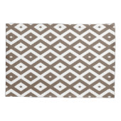 Housse D'oreillers Taupe motif diamant brun et blanc (Dos)