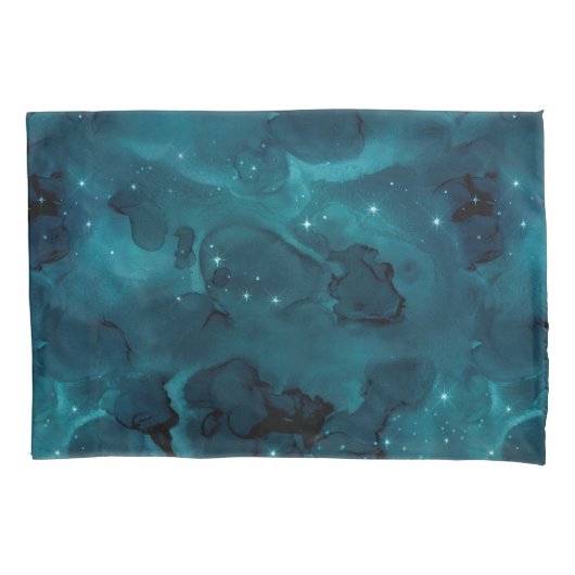 Housse D'oreillers Teal Galaxy Series Design 5 (devant-gauche)