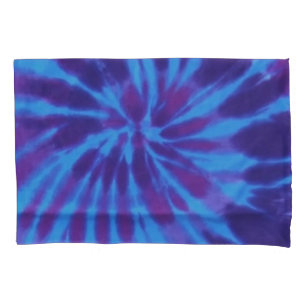 Housse D'oreillers Teinture Bleu Turquoise violet coloré Motif Hippie