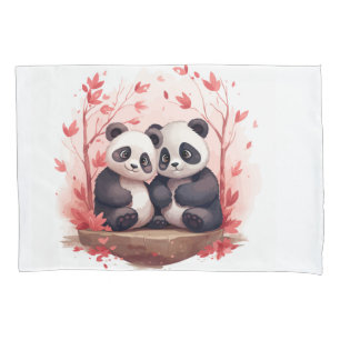 Housse D'oreillers Tellement heureux ensemble Panda paire