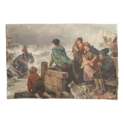 Housse D'oreillers Tempête sur la côte (par Rudolf Jordan) (devant-gauche)