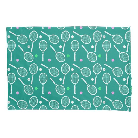 Housse D'oreillers Tennis Racket Motif Green (devant)