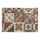 Housse D'oreillers Terracotta Patchwork Quilt Rustic Farmhouse (Dos)
