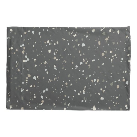 Housse D'oreillers Terrazzo gris moderne (Dos)