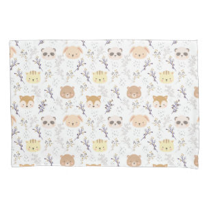 Housse D'oreillers Tête D'Animal Adorable Et Motif Floral