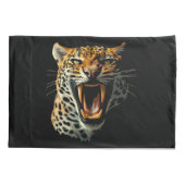 Housse D'oreillers Tête d'attaque du léopard (Dos)