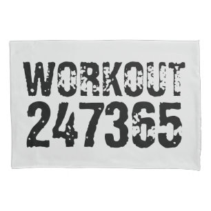 Housse D'oreillers Texte usé et rayé Workout 247365 noir