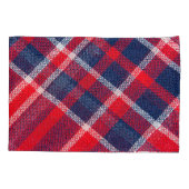 Housse D'oreillers Texture à damiers laine rouge-bleu. (Dos)