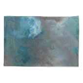 Housse D'oreillers Texture de marbre bleu et gris (Dos)