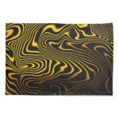 Housse D'oreillers Texture de tourbillons noir jaune or (Dos-gauche)