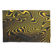 Housse D'oreillers Texture de tourbillons noir jaune or (devant-gauche)